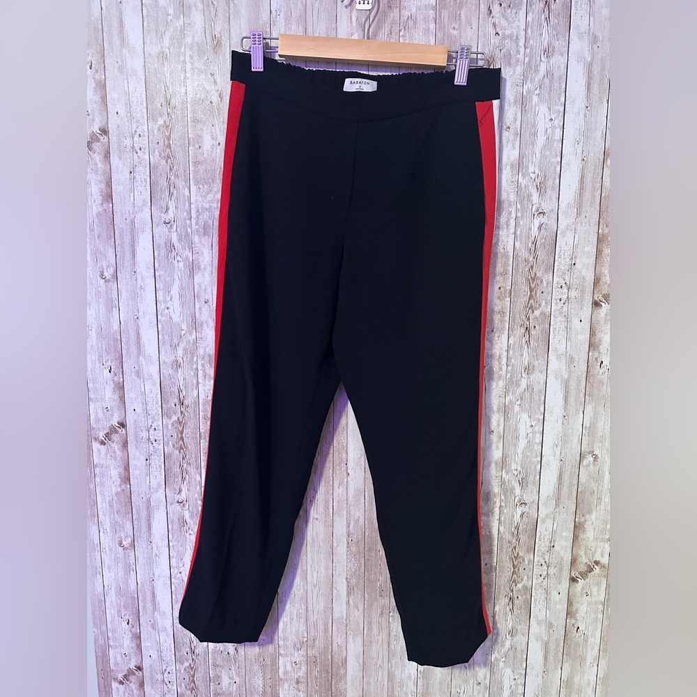 Black Aritzia Babaton Pants w Red & White Stripe Agency Pant